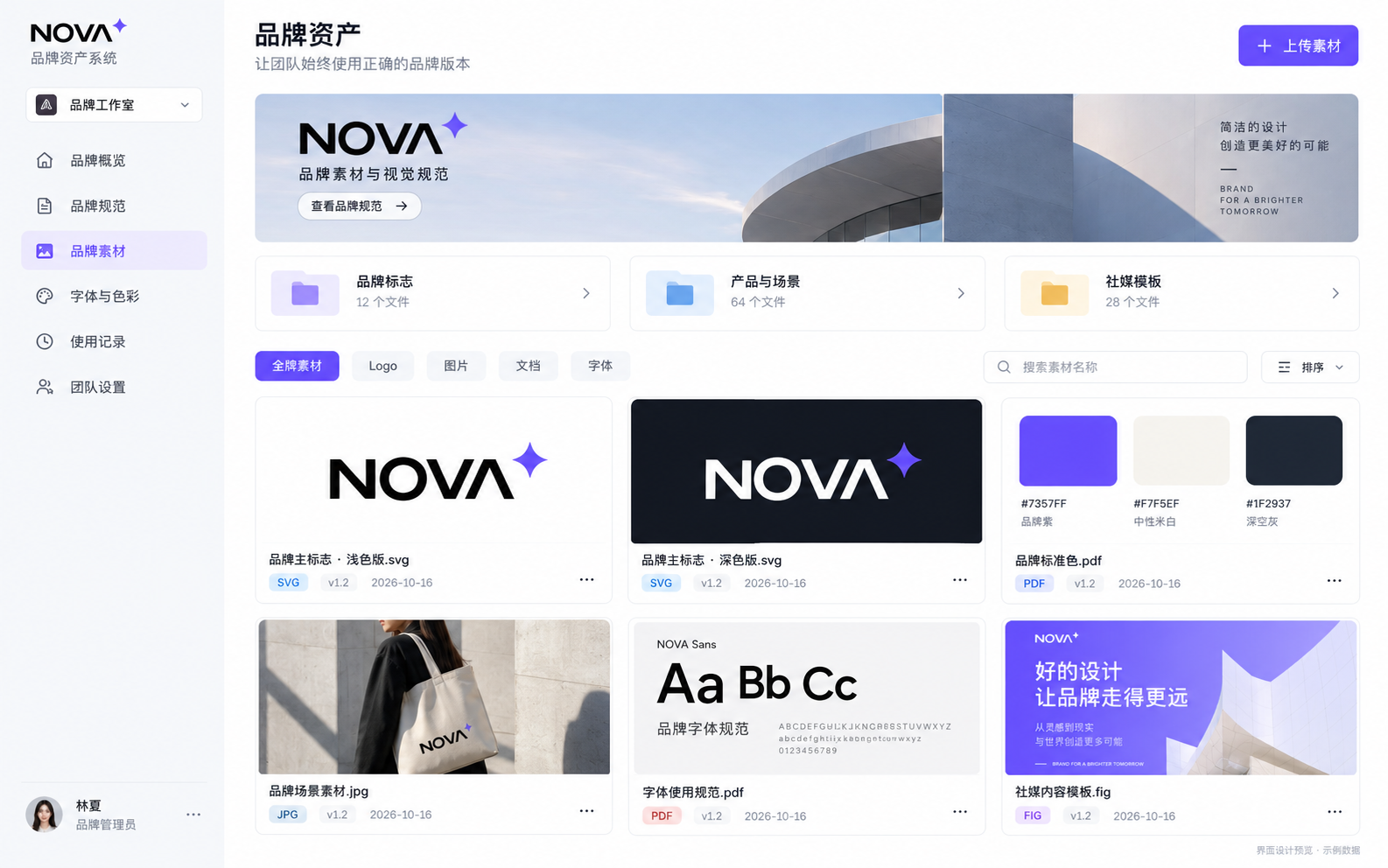 品牌资产系统界面设计预览